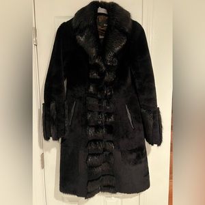 Mouton (lamb) fur coat with beaver
